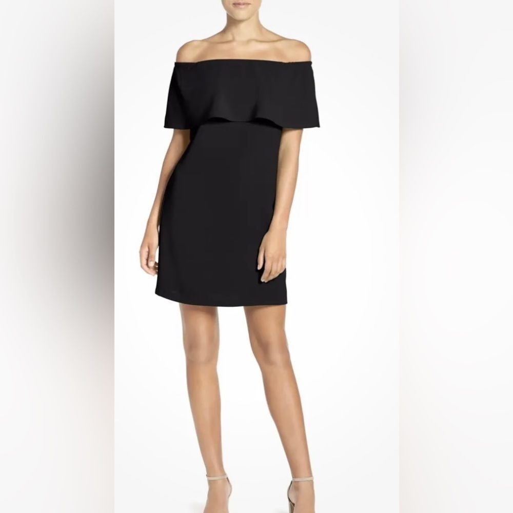 Charles Henry Black Off Shoulder Dress‎ Size Small Petite New